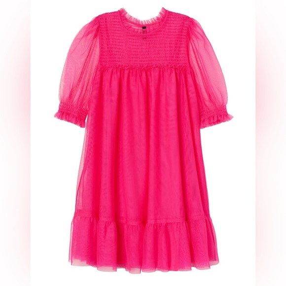 H&M Divided‎ Women’s see through pink dress perfect for Valentine’s Day size LG - Picture 1 of 6
